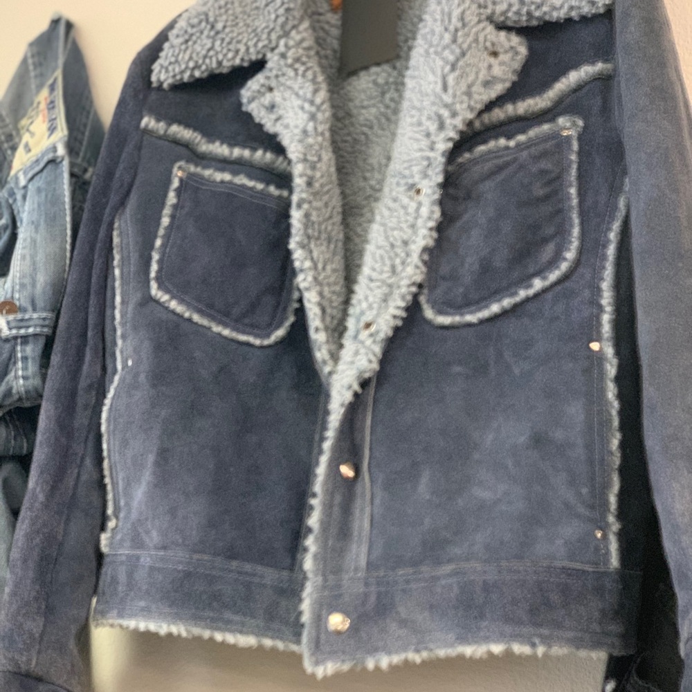 Lamb skin leather vintage jacket